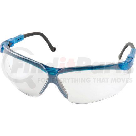 North Safety S3240****** Genesis Spectacle Blue Frame Clear Lens, Hard Coat, S3240