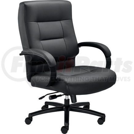 Global Industrial 68M41921 Interion® Big & Tall Executive Chair With High Back & Fixed Arms, Bonded Leather, Black