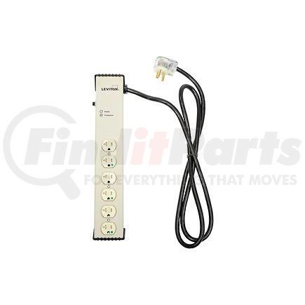 Leviton 5300-HT2 Medical Grade Surge Protected Power Strip, 6 Outlets, 20A, 1080 Joules, 6' Cord