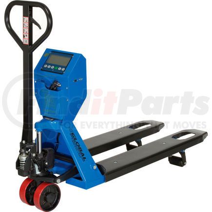 Global Industrial HPW20S-BJ Global Industrial&#8482; Low Profile Pallet Jack Scale Truck 5000 Lb. Capacity 22 x 48 Forks