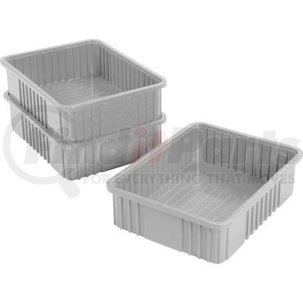 Quantum Storage Systems DG93060GY Global Industrial&#153; Plastic Dividable Grid Container - DG93060, 22-1/2"L x 17-1/2"W x 6"H, Gray