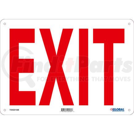 National Marker Company GLOM24AB Global Industrial&#8482; Exit Sign, 14''W x 10''H, Aluminum