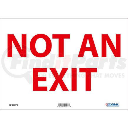 National Marker Company GLOM27PB Global Industrial&#8482; Not An Exit Sign, 14''W x 10''H, Pressure Sensitive Vinyl