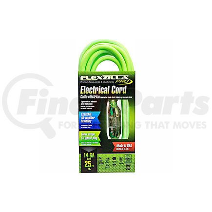 Legacy FZ512725 Flexzilla FZ512725 Pro Extension Cord, 25', 14/3, All-Weather, Lighted Plug, ZillaGreen 