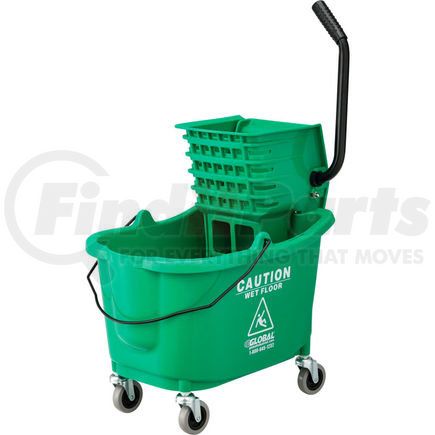 Global Industrial 260594GN Global Industrial&#153; Mop Bucket And Wringer Combo 38 Qt., Side Press, Green