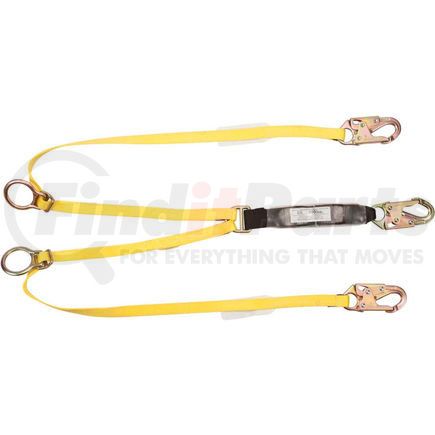 MSA 10072473 Workman&#174; 6' Lanyard, Twin Leg, Tie Back/Snap Hook, 10072473