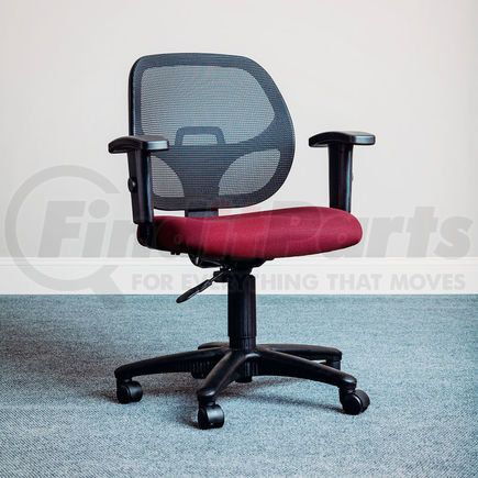 Global Industrial A2813TMI+22A4-RD Interion&#174; Mesh Office Chair With Mid Back & Adjustable Arms, Fabric, Red