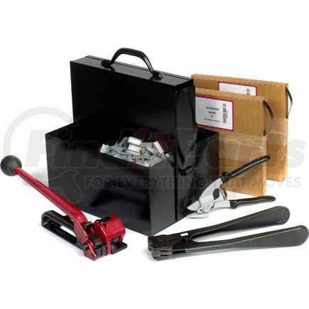 Pac Strapping Prod Inc SK58 Steel Strapping Kit With Two 5/8" x 200' Coils, Tensioner, Sealer, Cutter & Case