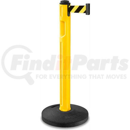 Lavi 80-5000R/YL/SF Lavi Industries Tempest Retractable Belt Barrier, 38-1/4" Yellow Post, 12' Black/Yellow Belt