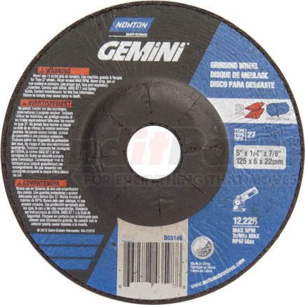 Saint-Gobain 66252842172 Norton 66252842172 Gemini Grinding Wheel 5" x 1/4" x 7/8" 24 Grit Aluminum Oxide