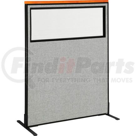 Global Industrial 694684WFGY Interion® Deluxe Freestanding Office Partition Panel w/Partial Window 48-1/4"W x 61-1/2"H Gray