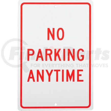 National Marker Company TM2H Aluminum Sign - No Parking Anytime - .063" Thick, TM2H