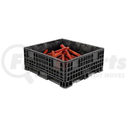 LEWISBins+ HDRS4548-19 BLK ORBIS Heavy-Duty BulkPak Container HDRS4548-19 - 48"L x 45"W x 19-5/16"H - Fixed Wall Black