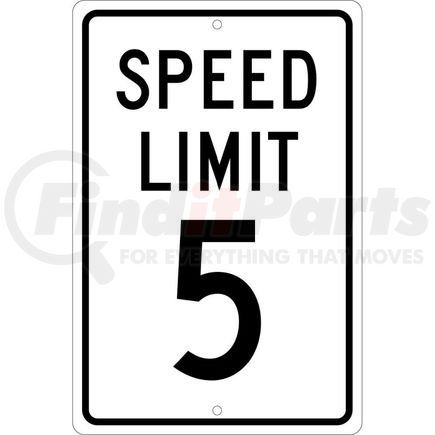 National Marker Company TM17H Aluminum Sign - Speed Limit 5 - .063" Thick, TM17H