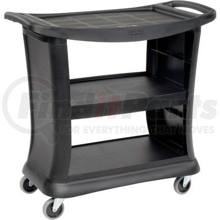 Rubbermaid FG9T6800BLA Rubbermaid&#174; Executive Service Cart W/Enclosed Ends, 3 Shelf, 39"Lx21"W, Black