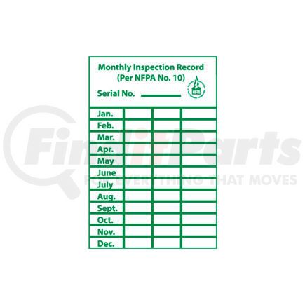 National Marker Company ML1 Monthly Inspection Record Label