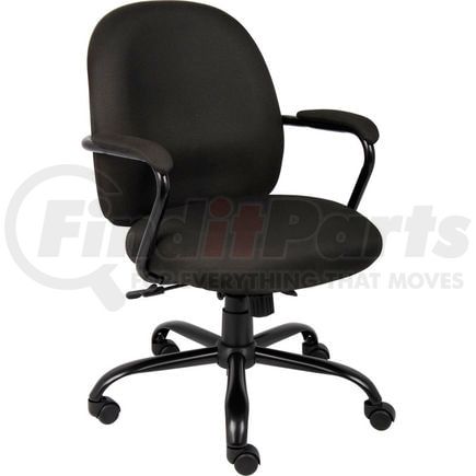 Boss O-I670-F48 Heavy Duty Task Chair - Fabric - Mid Back - Black