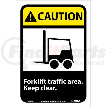 National Marker Company CGA7P Graphic Signs - Caution Forklift Traffic Area - Vinyl 7"W X 10"H