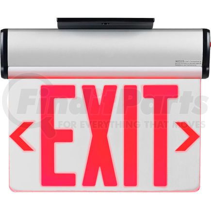 Global Industrial JM-800SR(C)-AL-2 Global Industrial&#153; Surface Mount LED Edge Lit Exit Sign Red Letters Nickel-Cadmium Battery UL