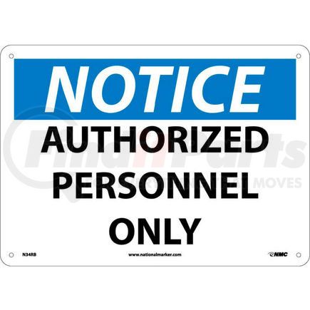 National Marker Company N34RB Safety Signs - Notice Authorized Personnel Only - Rigid Plastic 10"H X 14"W