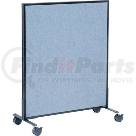 Global Industrial 694955MBL Interion® Mobile Office Partition Panel, 36-1/4"W x 45"H, Blue