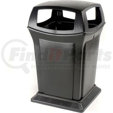 Rubbermaid FG917388BLA Rubbermaid&#174; Plastic Square 4 Openings Trash Can, 45 Gallon, Black