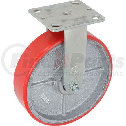 Global Industrial CW4-820R-PSRB Global Industrial™ Heavy Duty Rigid Plate Caster 8" Polyurethane Wheel 1200 Lb. Capacity