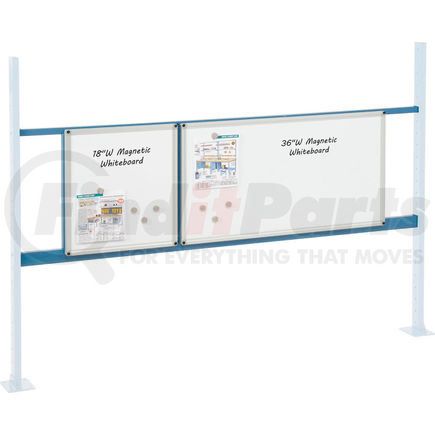 Global Industrial 319179BL Global Industrial&#153; Panel Kit for 72"W Workbench - 18"W and 36"W Whiteboard, Mounting Rail Blue