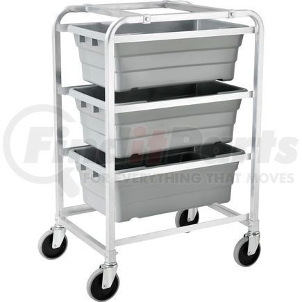 Global Industrial 892113NSF Global Industrial&#153; NSF Aluminum Lug Cart 26"L x 19"W x 41"H, 3 Tote Capacity, Unassembled