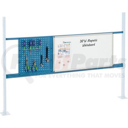 Global Industrial 319172BL Global Industrial&#153; Panel Kit for 72"W Workbench 18"W Pegboard & 36"W Whiteboard, Mount Rail BL