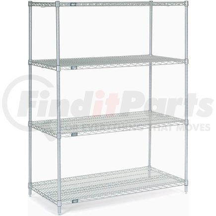 Global Industrial 24486EP Nexelate&#174; Silver Epoxy Wire Shelving Starter 48"W x 24"D x 63"H