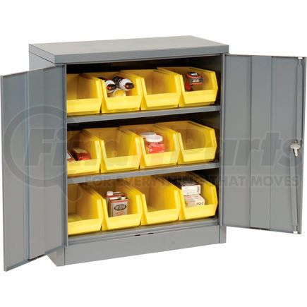 Global Industrial 500134 Global Industrial&#153; Locking Storage Cabinet 36x18x42, 12 YL Stacking Bins, 2 Shelves Unassembled