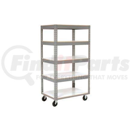 Global Industrial 330419 Global Industrial&#153; Easy Adjust Boltless 5 Shelf Truck 36x24, Laminate Shelves, Poly Casters