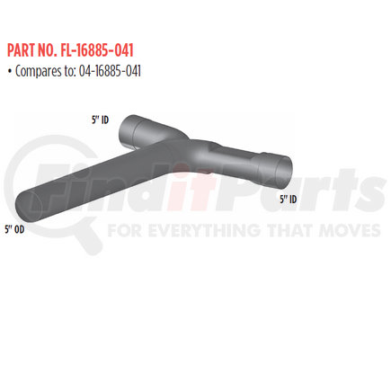 Grand Rock FL-16885-041 REPL 04-16885-041 Y-PIPE ALUMINIZED