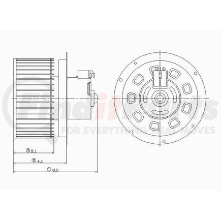 Global Parts Distributors 2311519 HVAC Blower Motor Front Global 2311519