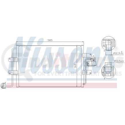 Nissens 94522 A/C Condenser for VOLKSWAGEN WATER