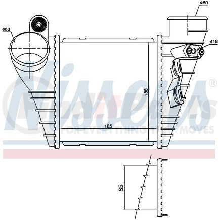 Nissens 96847 Intercooler for VOLKSWAGEN WATER