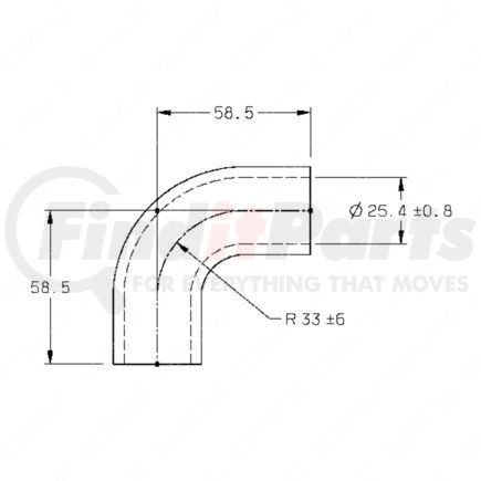 Freightliner 01-33180-000 HOSE-AIR COMPRESSOR.INLET.90 DEG
