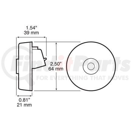 Peterson Lighting M233CA 233 2.5" LED Clearance/Marker with Aux. Function - Amber with Clear Lens, Grommet Mnt.