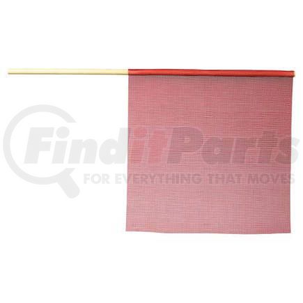 JJ Keller 3677 Warning Flag - Vinyl-Coated Polyester Mesh - Polyester Mesh, Red, with Dowel