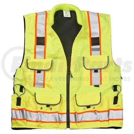 JJ Keller 61452 ANSI/ISEA 107-2015 Type R Class 2 compliant reversible fleece-lined vest protects your employees by helping them stay warm and visible.