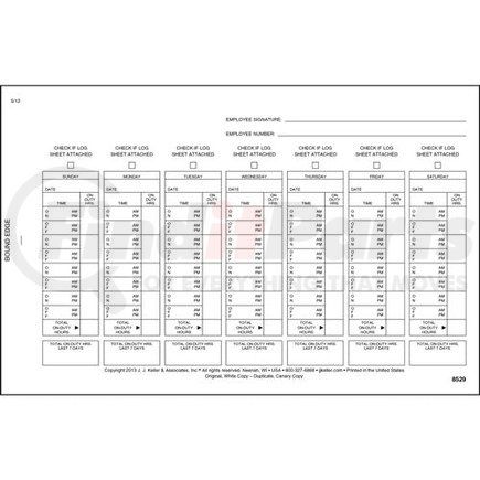 JJ Keller 8529 Driver's Exemption Log - Short-Haul Operations, 2-Ply, w/Carbon - Stock - Stock Log