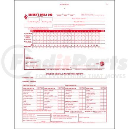 JJ Keller 8530 2-In-1 Driver's Daily Log Book w/Detailed DVIR, 2-Ply, Carbonless, No Recap - Stock - Stock Log