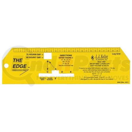 JJ Keller 8562 "The Edge" Professional Driver's Ruler - 2" x 7-1/4"