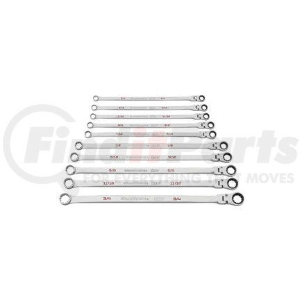 GEARWRENCH 86142 120XP Universal Spline SAE XL Flex GearBox Ratcheting Wrench Set, 10Pc