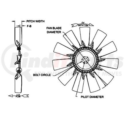 Horton 996762252 FAN BLADE 762 CW SUCKER 91.2