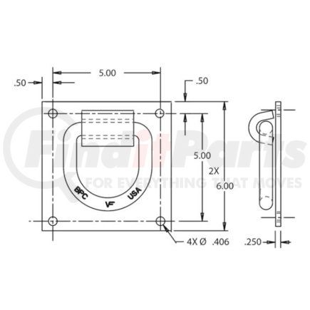 Buyers Products b40mp Bolt-On 5/8 Inch Forged D-Ring