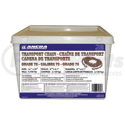 Ancra 45881-10-20-SP Load Binder Chain - 5/16" X 20' w/ Clevis Hooks 4,700 lbs. WLL - In A Pail