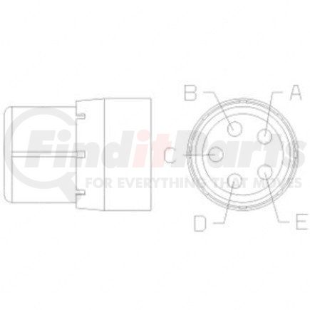 Freightliner 23-13148-076 PLUG-5CAV,HD,DUFHD16-5-16S,GY