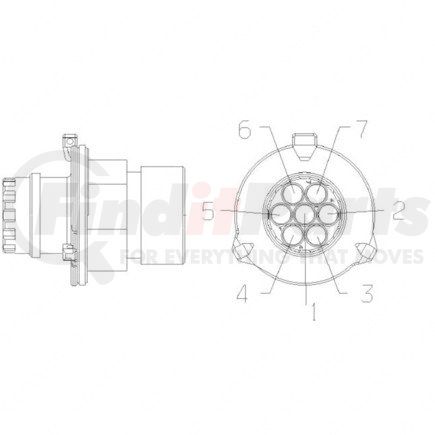 Freightliner 23-13151-701 PLUG-7CAV,SCC15,AI 1718230-1,B